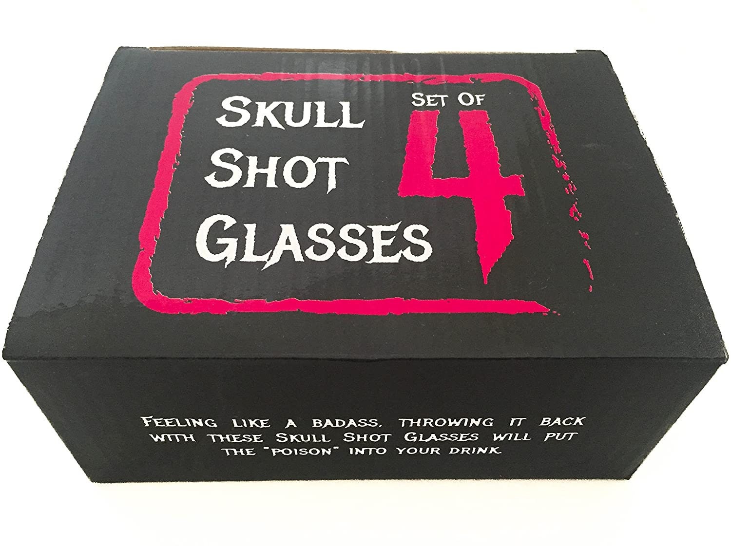 Monkey and Heroes Extra Large Skull Shot Glasses Set of 4, Use Skull Head Cup For A Whiskey, Scoth and Vodka Shot Glass, 3 Ounces-3